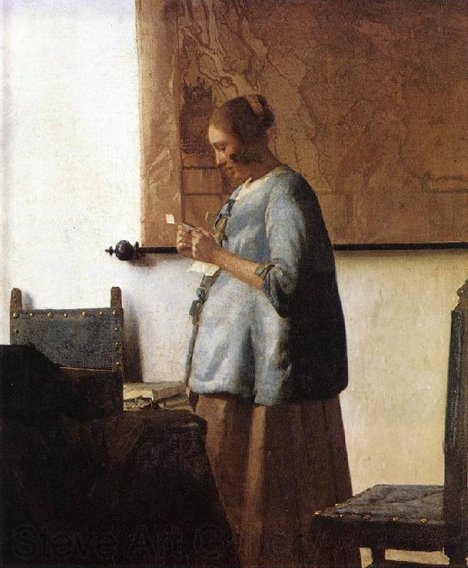 Jan Vermeer Woman in Blue Reading a Letter Spain oil painting art